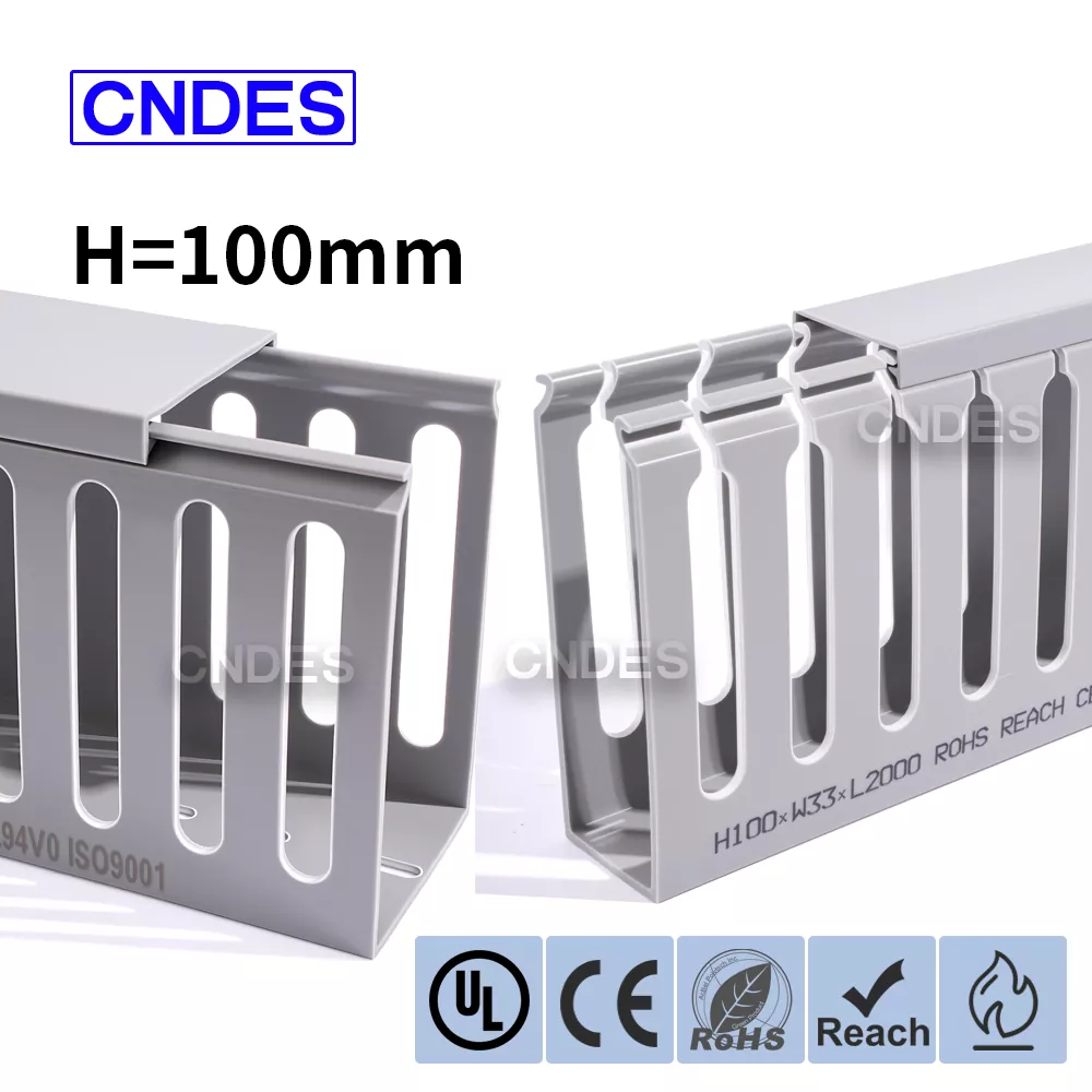 100 mm højde åben spalte PVC-kabinet ledningskanal