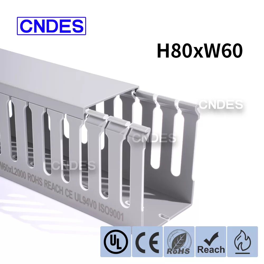 80×60 Listet slidset PVC-ledningskanal