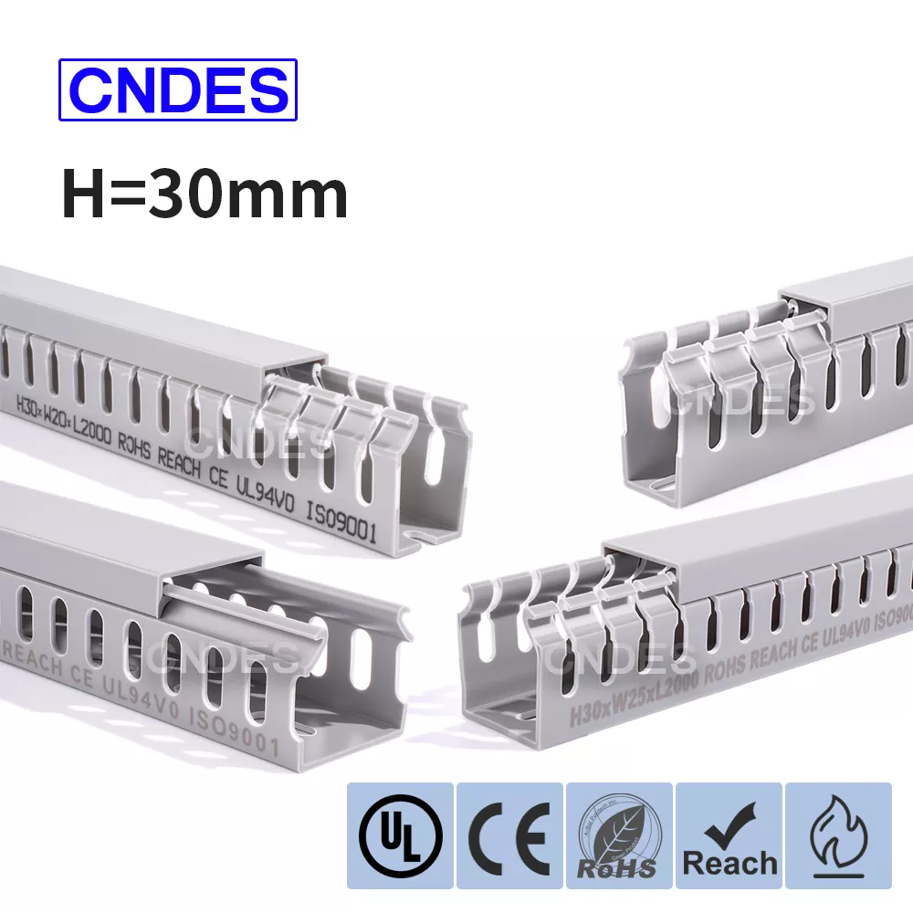 30 mm Højde slidsede PVC-kabelstyringskanal