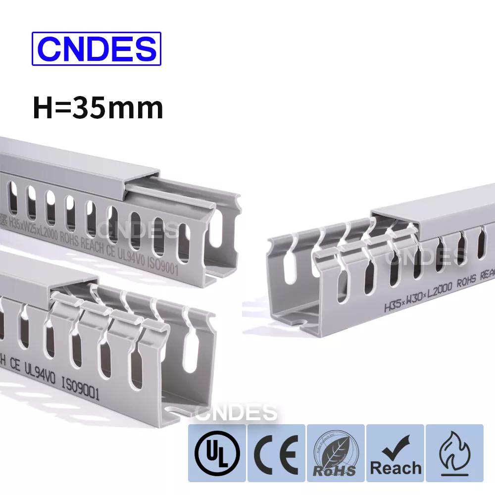 35 mm Højde slidsede PVC-ledningsføringskanal